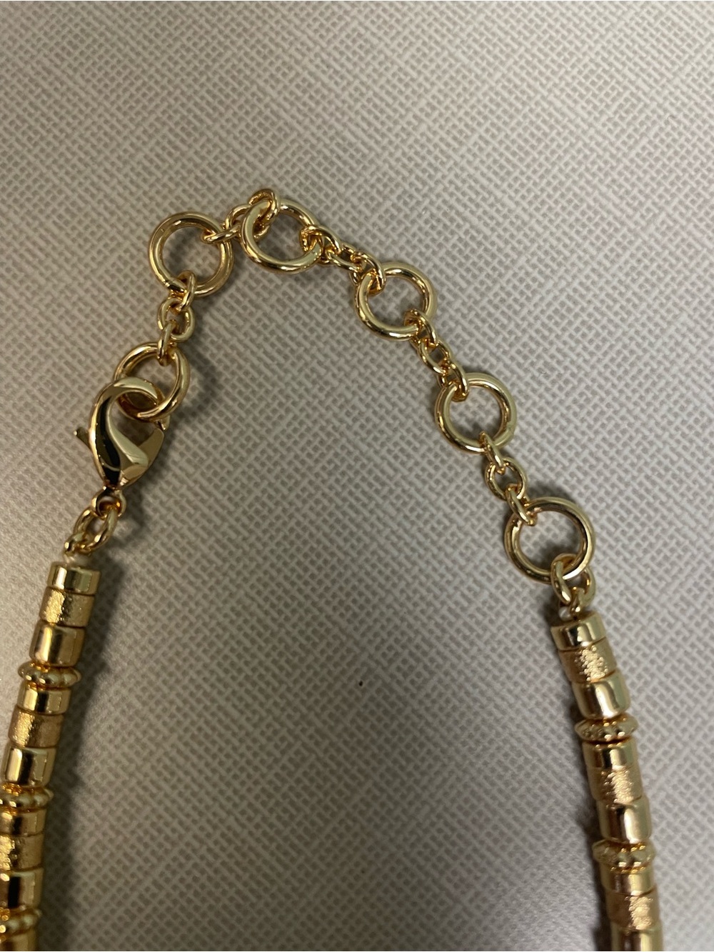 Tuckernuck Gold Bead Necklace with Cream Shell Pendant. - Picture 7 of 8